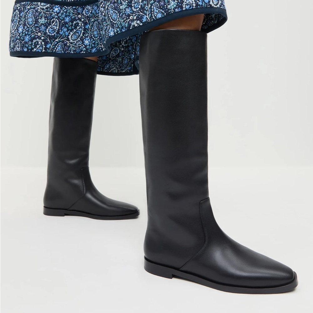 Loeffler Randall Tilly Black Leather Riding Tall Boot - Picture 3 of 7